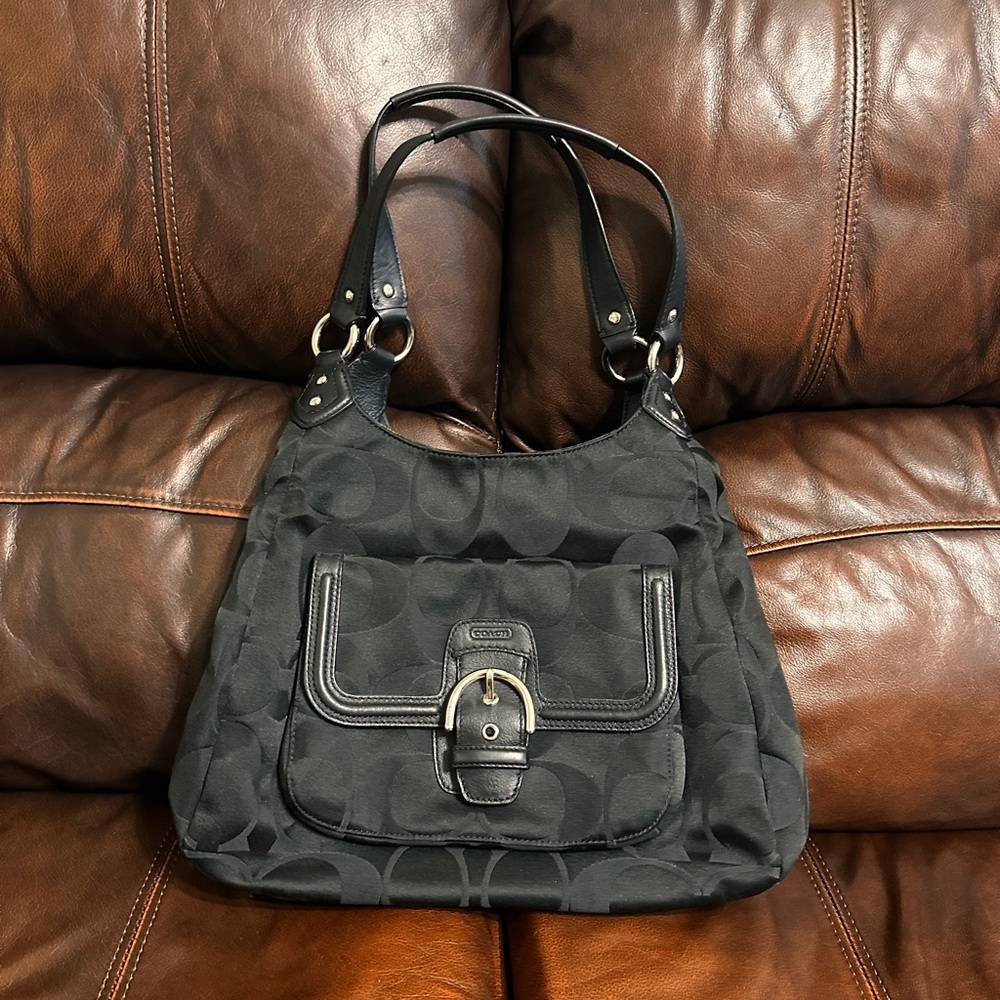 Coach Black Signature Shoulder Bag